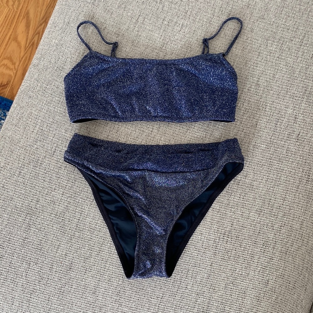 Triangl swimwear navy blue sparkle bikini